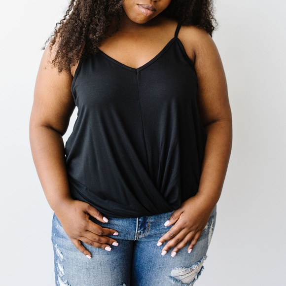 Simply Twisted Tank in Black - Picture 6 of 9